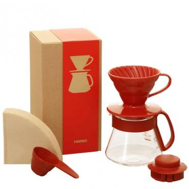 Hario Pour Over Kit Ceramic V60-01 red