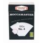 Moccamaster bleached paper filters for making fantastic drip coffee. Package contains 100 pieces. Size 4.